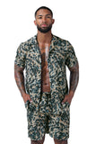 LAGUNA NIGHTS SHIRT-BROWN/BLUE MULTIPRINT