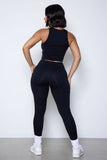 ESSENTIAL CREWNECK CROP-BLACK
