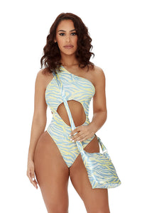 IN MY BAG HANDBAG-YELLOW ZEBRA PRINT