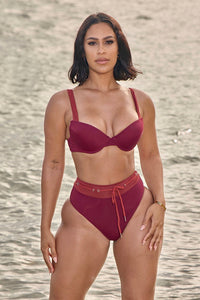 GOOD VIBRATIONS BIKINI-RED WINE