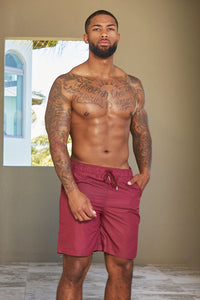 CREW LOVE BEACH SHORTS - RED WINE