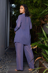 BUTTON YOUR MARKS SHIRT-PURPLE ASH