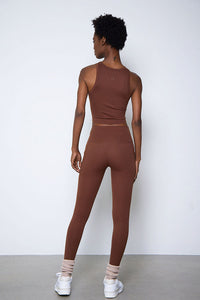 ESSENTIAL CREWNECK CROP-CHOCOLATE
