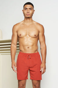 FRESNO LINEN SHORTS - RUST