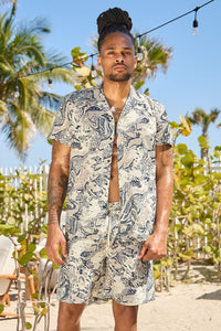HABITAT SHIRT-CREAM PRINT