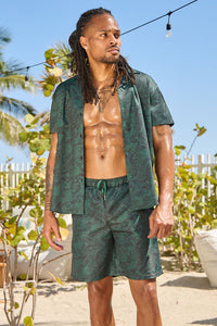 HABITAT SHIRT-GREEN PRINT