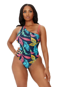 ISLAND COVE SWIMSUIT-MULTICOLOR LEAF PRINT