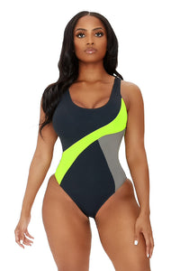 IT'S ANYONE'S GAME SWIMSUIT-GREEN